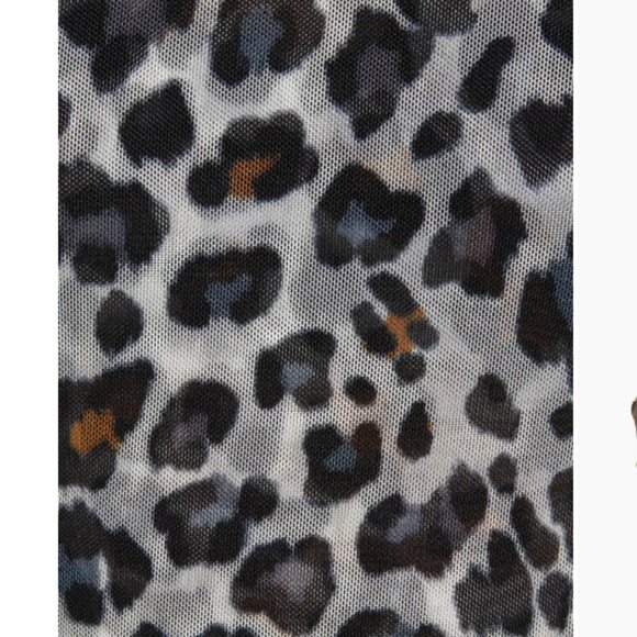 Ten Sixty Sherman Leopard Print Mesh Turtleneck Top - Large - Picture 8 of 13
